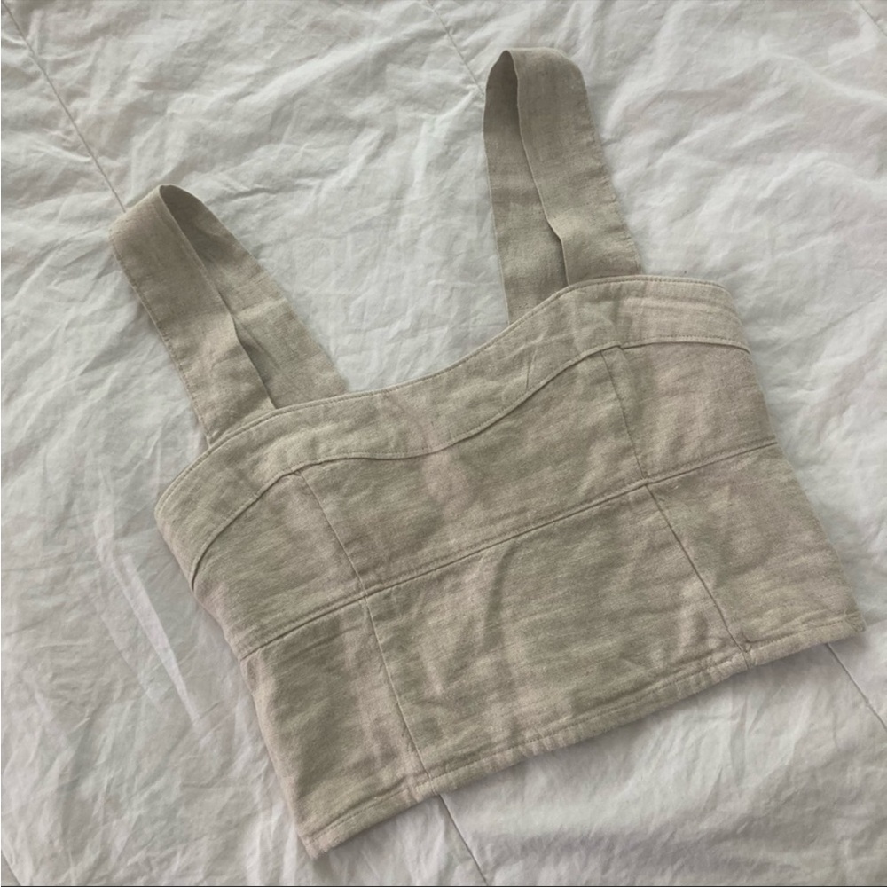 Abercrombie & Fitch Linen Blend Crop Top